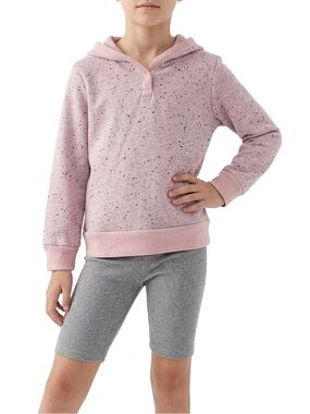 Paige Lauren speckled French terry pink hoodie baby girl